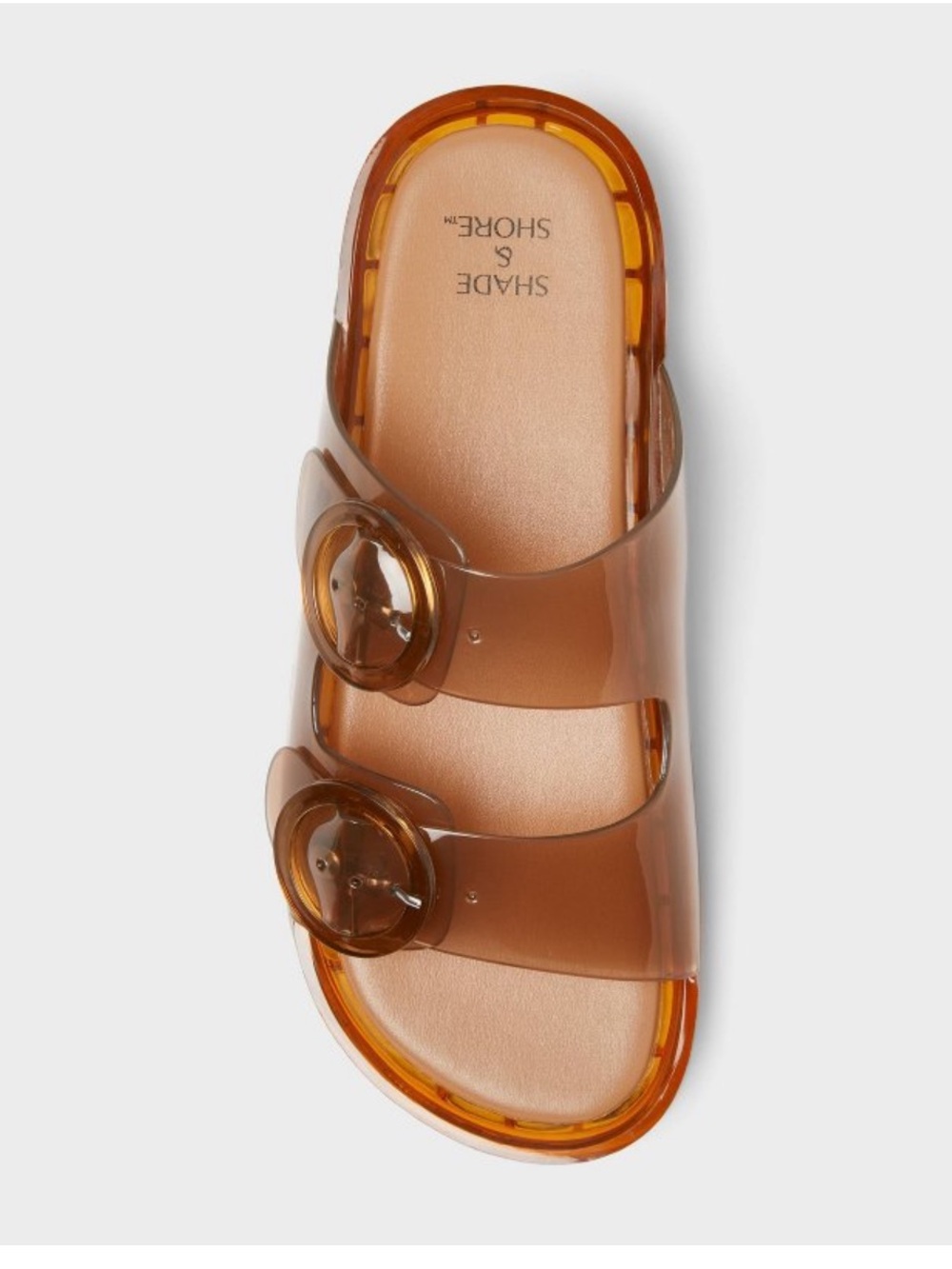 SHADE & SHORE Gemma Jelly Sandals in Tan Brown Slides NWT size 6 Beach Summer - Picture 3 of 7